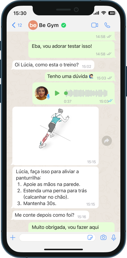 Interface WhatsApp Be Gym